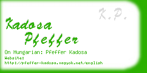 kadosa pfeffer business card